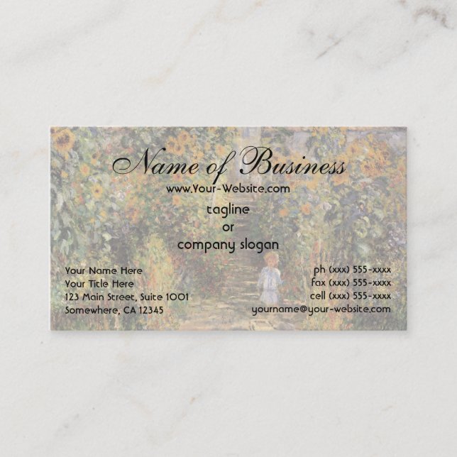 Konstnärens Garden vid Vetheuil av Claude Monet Visitkort (Framsida)