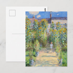 Konstnärens Garden vid Vetheuil av Claude Monet Vykort