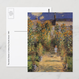 Konstnärens Garden vid Vetheuil av Claude Monet Vykort