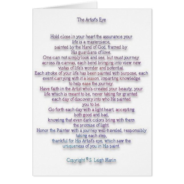 Konstnärens öga hälsningskort (Framsidan)