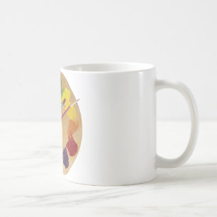 Konstnärens palett färg-hjul kaffemugg