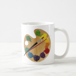 Konstnärens palett färg-hjul kaffemugg