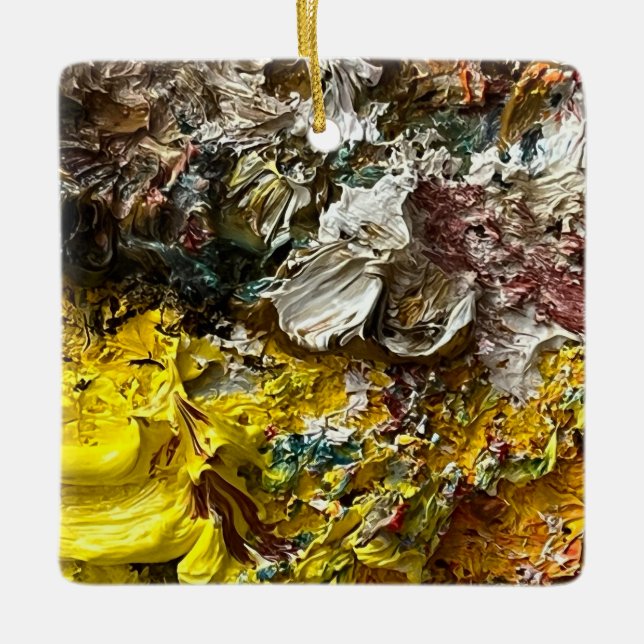 Konstnärens palett nr 1 julgransprydnad keramik (Framsida)