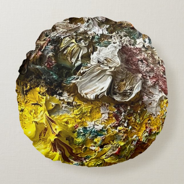 Konstnärens palett nr 1 rund kudde (Framsidan)