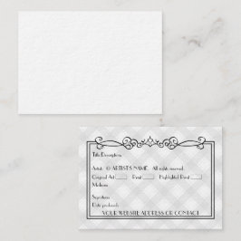 Konstnärens svarta ACEO Miniature Art Cards w COA Visitkort