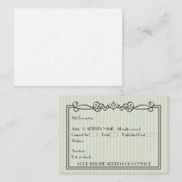 Konstnärens svarta ACEO Miniature Art Cards w COA Visitkort