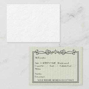 Konstnärens svarta ACEO Miniature Art Cards w COA Visitkort