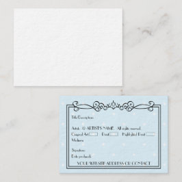 Konstnärens svarta ACEO Miniature Art Cards w COA Visitkort