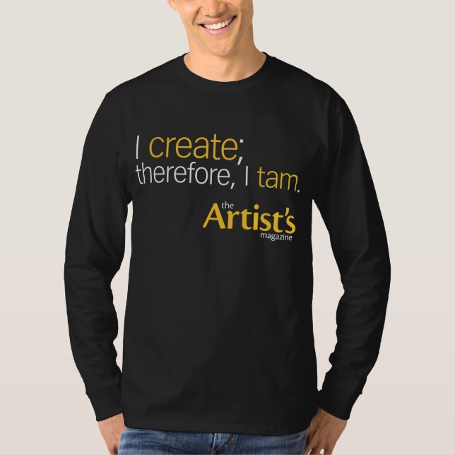 Konstnärens tidskriftmanar svart långärmad T T-shirt (Framsida)