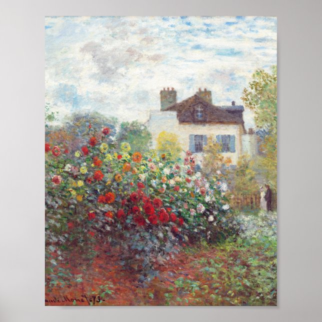 Konstnärens trädgård i Argentina av Claude Monet Poster (Framsidan)