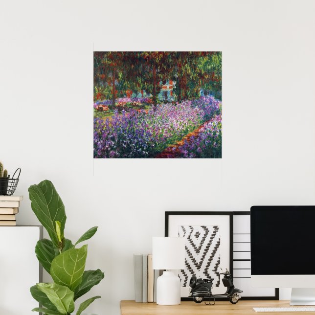 Konstnärens trädgård i Giverny av Claude Monet Poster (Hemmakontoret)