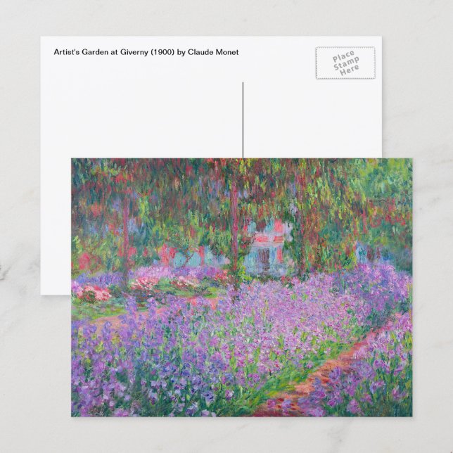 Konstnärens trädgård i Giverny av Claude Monet Vykort (Fram/baksida)