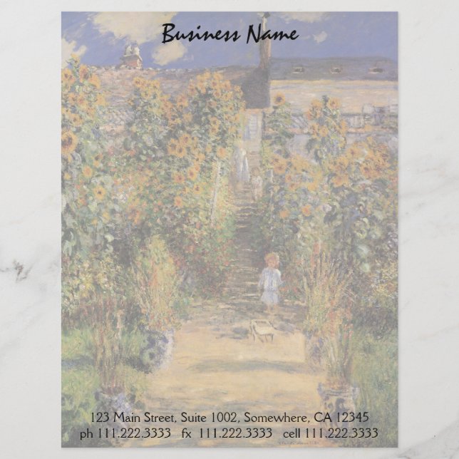 Konstnärens trädgård på Vetheuil vid Claude Monet Brevhuvud (Framsida)