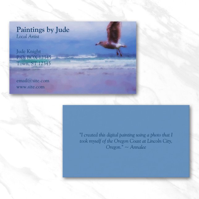 Konstnärens visitkort (Artist Business Card - Add an image of your own artwork or painting.)