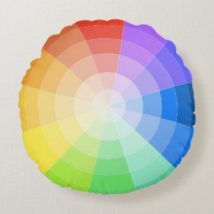 Konstnärer Colorwheel Rund Kudde