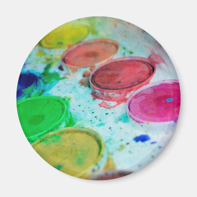 Konstnärer flerfärgad färgad färgpalett för vatten magnet (Framsidan)
