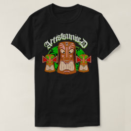 Konstnärer förenade trefaldiga Tiki maskerar T-shirt