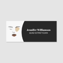 Konstnärer i ansikte, minimalistisk boho-skönhet,  namnbricka