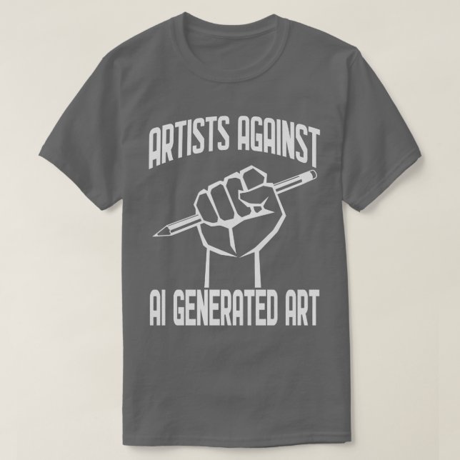 Konstnärer mot AI-genererad konst T Shirt (Design framsida)