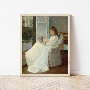 Konstnärets syster i ett fönster   Berthe Morisot Poster