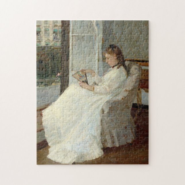 Konstnärets syster i ett fönster | Berthe Morisot Pussel (Vertikal)