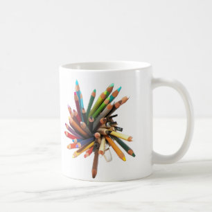 Konstnärfärgadolja ritar kaffemugg