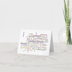 Konstnärinspiration noterar kortet kort