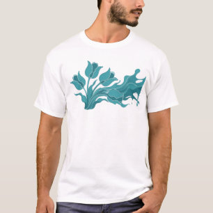 Konstnärlig ABSTRAKT BLOMMA Statement Design T Shirt