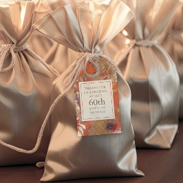 Konstnärlig Abstrakt Boho-färgad 60:e födelsedag Presentetikett