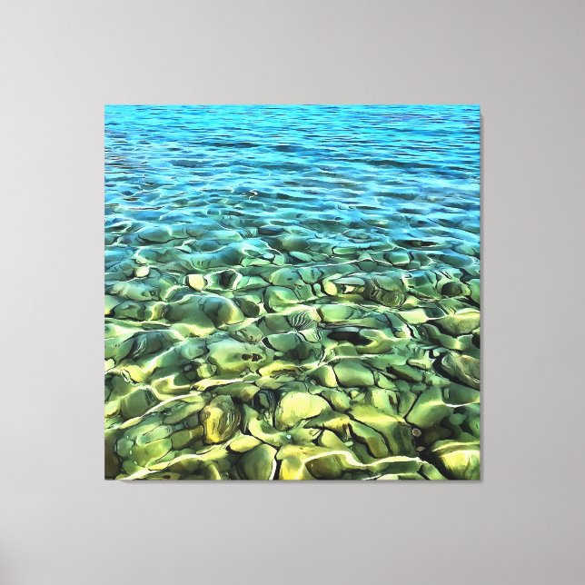 Konstnärlig Abstrakt i Egeiska havet Canvastryck (Framsida)