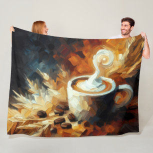 Konstnärlig Abstrakt Kaffe Kopp Fleecefilt