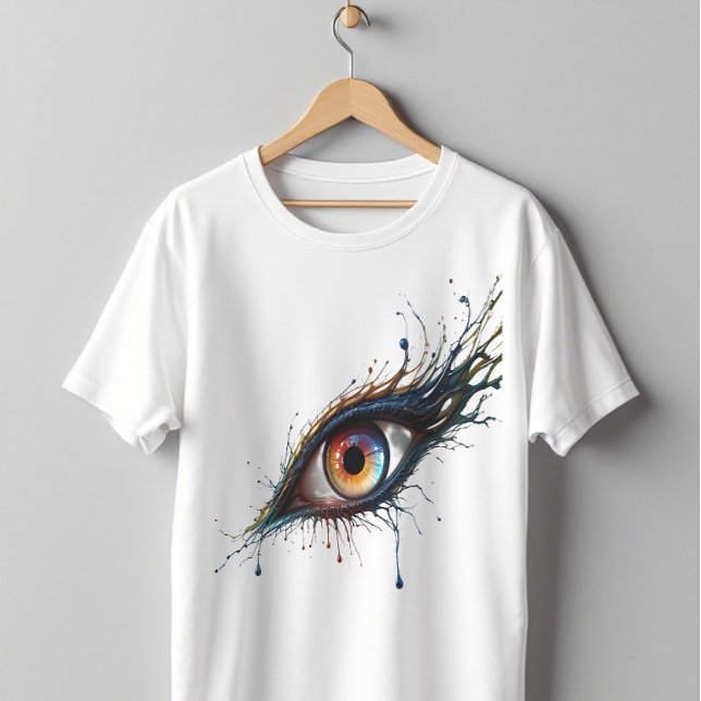 Konstnärlig Abstrakt Öga med färgfärgad färgplatta T Shirt (Skapare uppladdad)