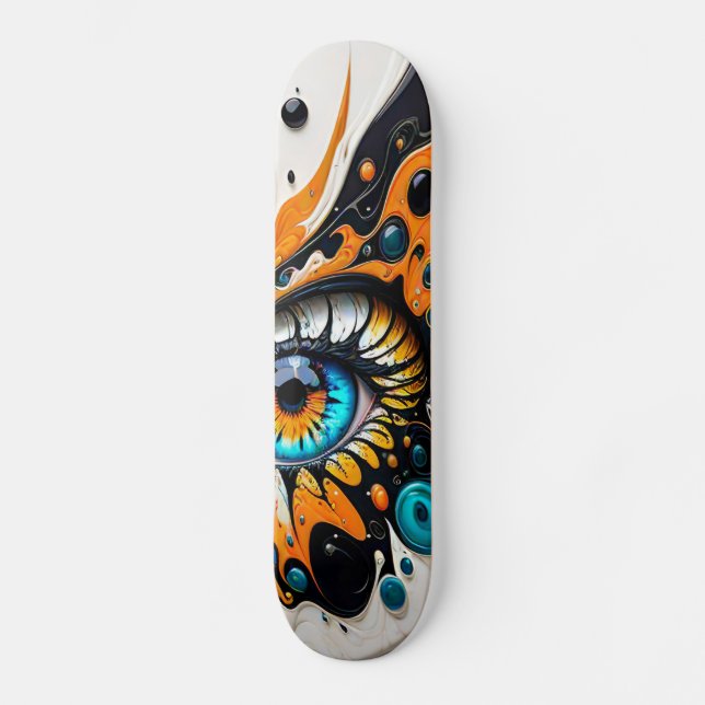 Konstnärlig Abstrakt Öga Mini Skateboard Bräda 18,5 Cm (Framsida)