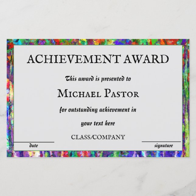 Konstnärlig Achievement Award (Framsida)