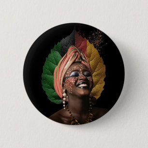 Konstnärlig afrikansk kvinna knapp