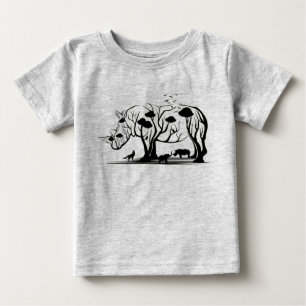 Konstnärlig afrikansk noshörningsträd konst vild n t shirt