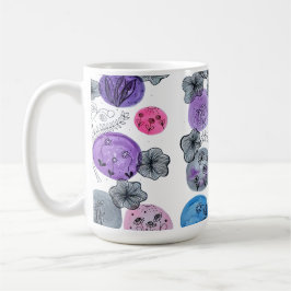 Konstnärlig akvarell botanisk kaffemugg