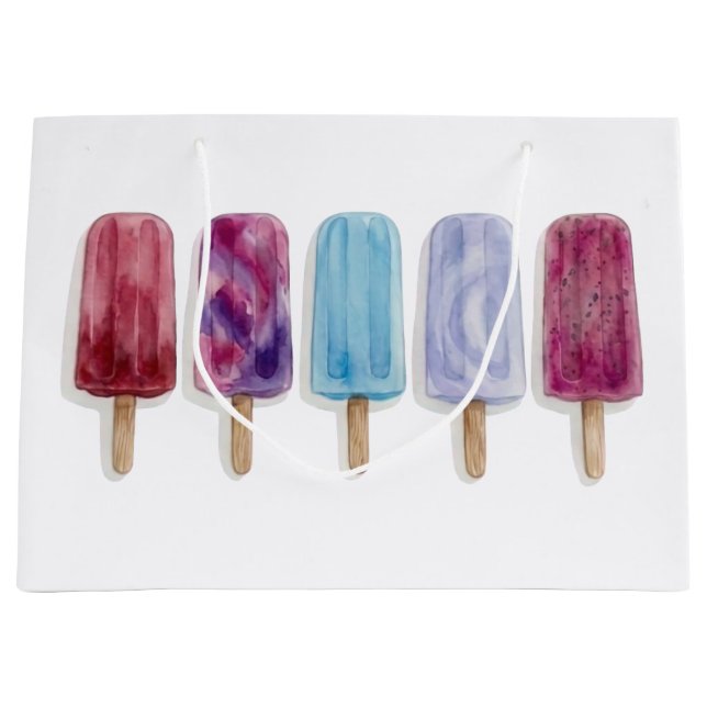 Konstnärlig akvarellmålning av popsicles som ger s (Framsidan)
