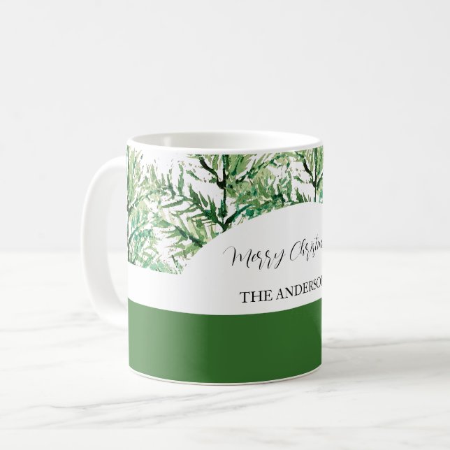 Konstnärlig akvarellträd Personlig Kaffemugg (Framsida vänster)
