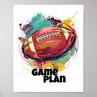 Konstnärlig amerikansk fotboll Poster