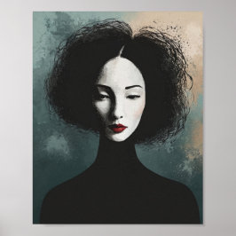 Konstnärlig ansiktslös kvinnoporträtt poster