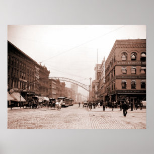 Konstnärlig antik fotokickgata Columbus OH Poster