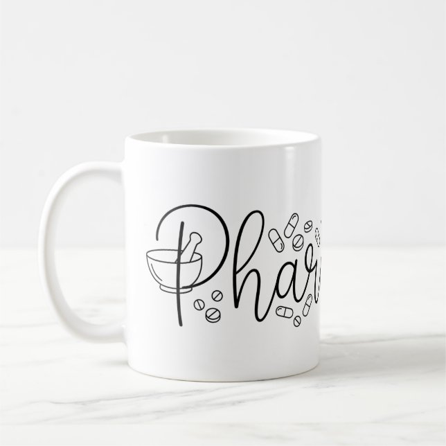 Konstnärlig Apotekar-typografi Mugg (Vänster)