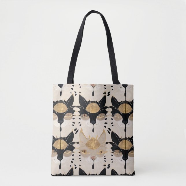 Konstnärlig Art nouveau Cat Mönster Tygkasse (Framsida)
