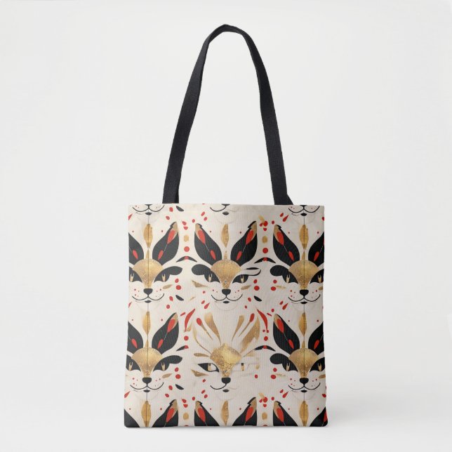 Konstnärlig Art nouveau Cat Mönster Tygkasse (Framsida)