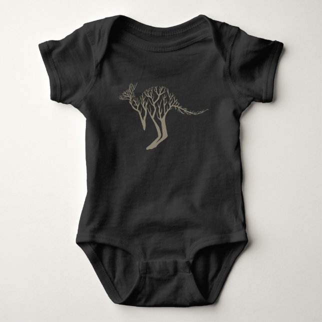 Konstnärlig Australiensiska Outback Kanguru Träd N T Shirt (Framsida)