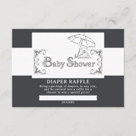 Konstnärlig baby shower blöja lotteri tilläggskort