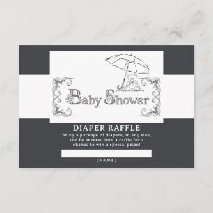 Konstnärlig baby shower blöja lotteri tilläggskort