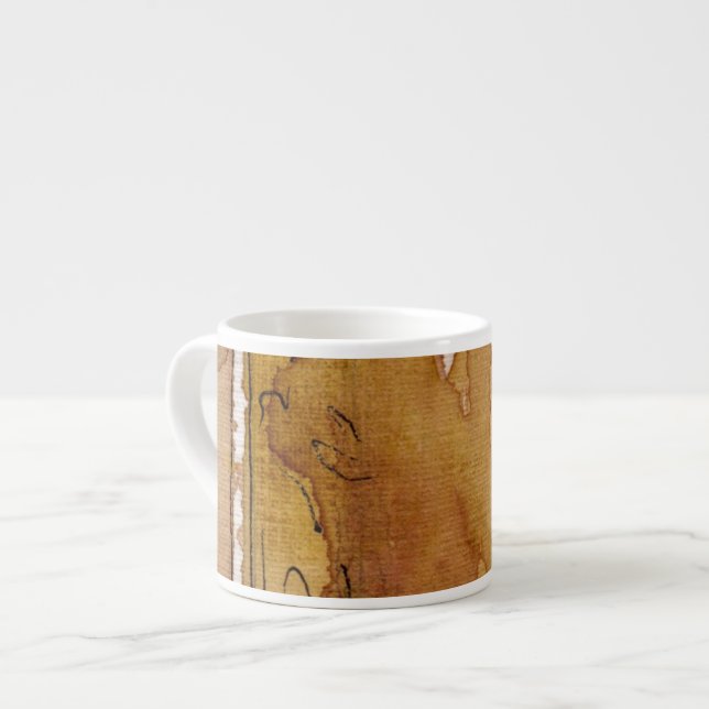 Konstnärlig bakgrundsvattenfärg espressomugg (Framsida vänster)