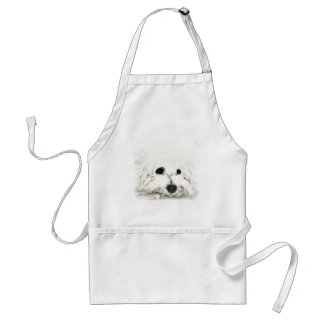 Konstnärlig Bichon head aquarelle Förkläde